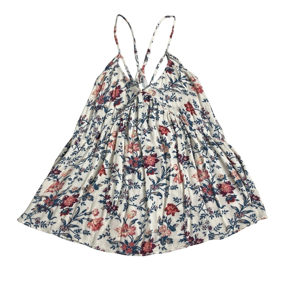 American Eagle Cami Tank Top Womens S Floral Strappy Cottagecore Coastal Boho